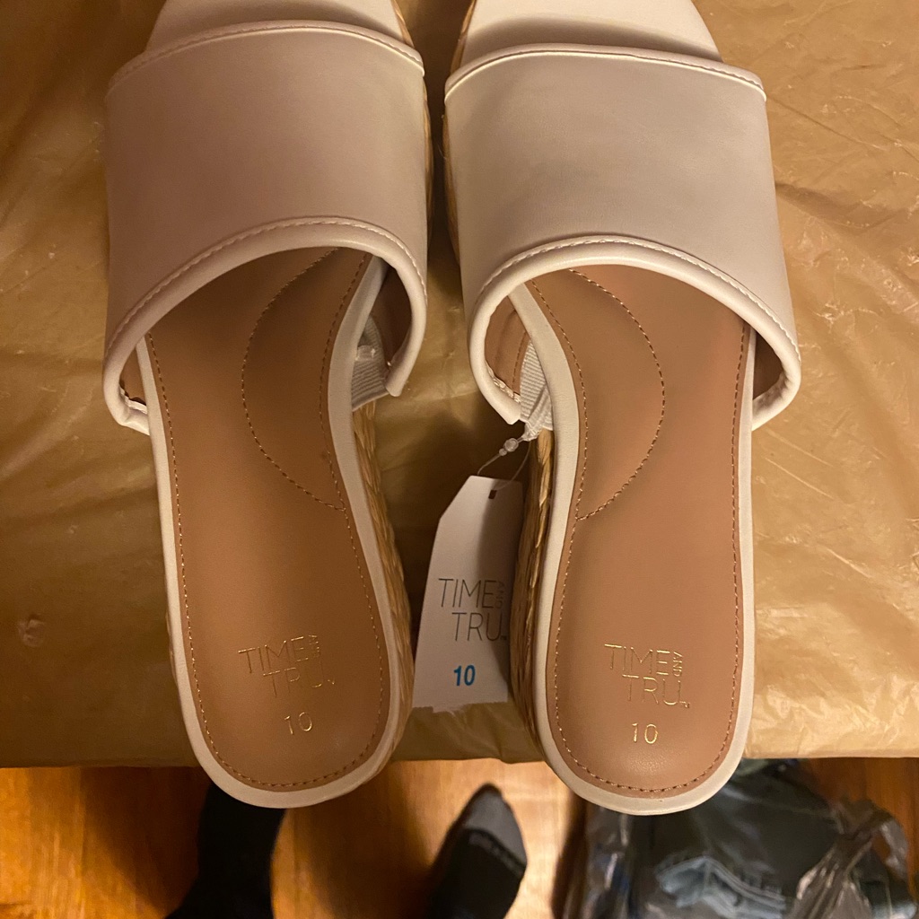 Time And Tru Cream Mules Comfortable Slip-On Shoes